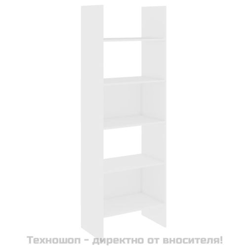 Библиотека, бяла, 60x35x180 см, инженерно дърво