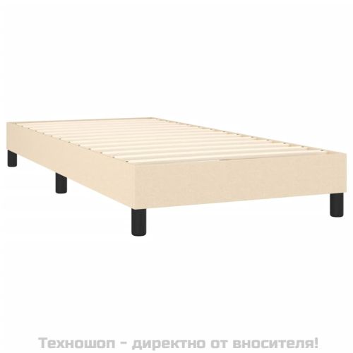 Боксспринг легло с матрак, кремаво, 100x200 см, плат