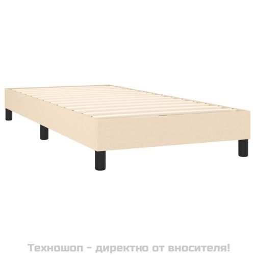 Боксспринг легло с матрак, кремаво, 100x200 см, плат