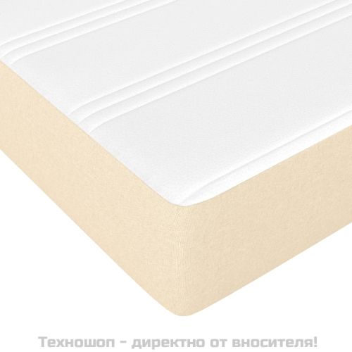 Боксспринг легло с матрак, кремаво, 100x200 см, плат