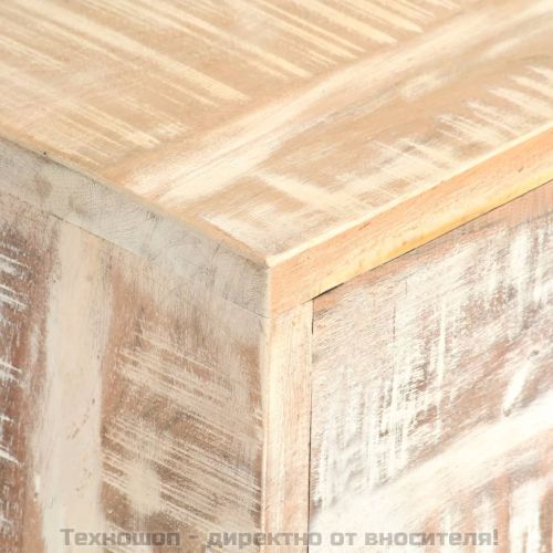 ТВ шкаф, бял, 140x30x45 см, акациево дърво масив