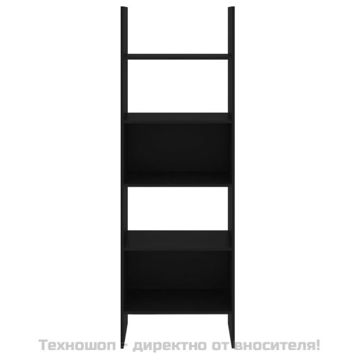 Библиотека, черна, 60x35x180 см, инженерно дърво