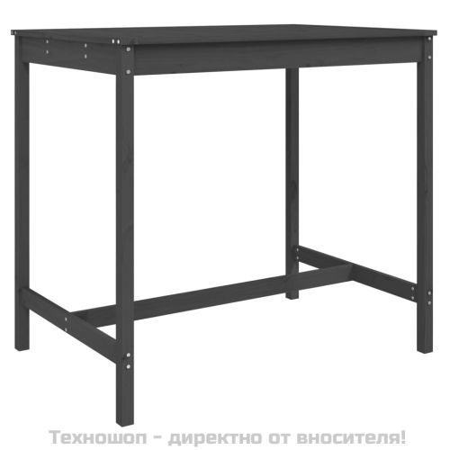 Градинска маса, сива, 121x82,5x110 см, борово дърво масив