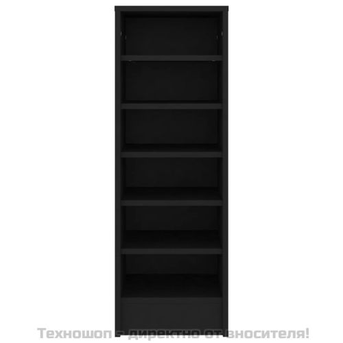 Шкаф за обувки, черен, 31,5x35x90 см, инженерно дърво