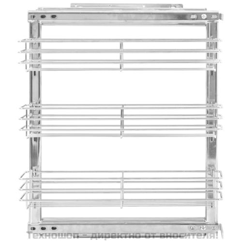 Издърпваща се кошница за кухня 3 нива сребриста 47x15,5x55,5 см