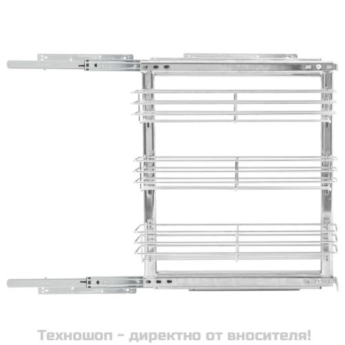 Издърпваща се кошница за кухня 3 нива сребриста 47x15,5x55,5 см