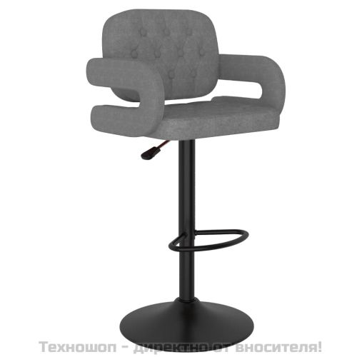 Бар табуретки, 2 бр, светлосиви, текстил