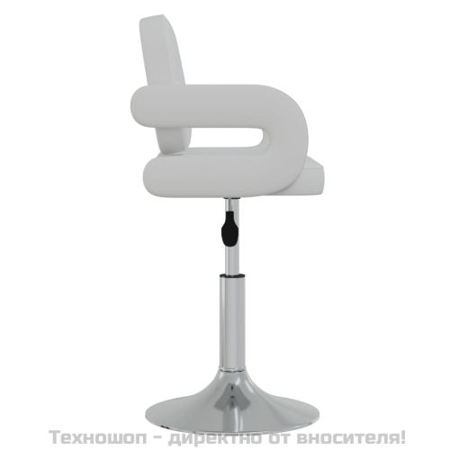 Въртящи се трапезни столове, 2 бр, бели, изкуствена кожа