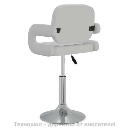 Въртящи се трапезни столове, 2 бр, бели, изкуствена кожа