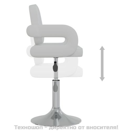 Въртящи се трапезни столове, 2 бр, бели, изкуствена кожа