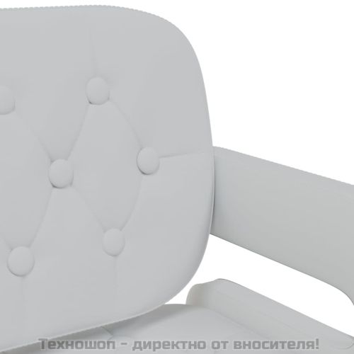 Въртящи се трапезни столове, 2 бр, бели, изкуствена кожа