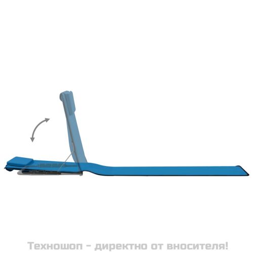 Сгъваеми плажни постелки, 2 бр, стомана и плат, сини