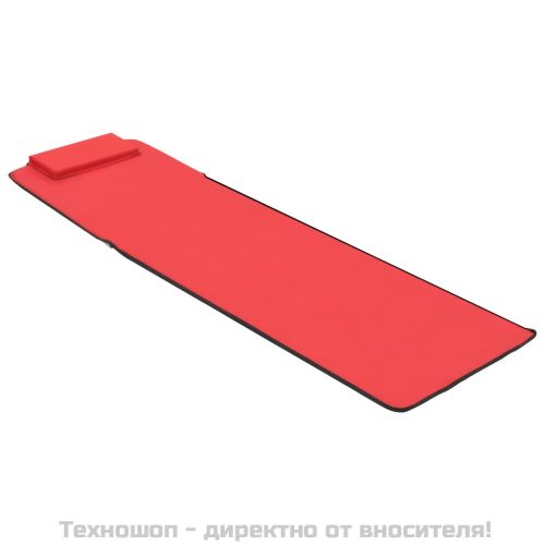 Сгъваеми плажни постелки, 2 бр, стомана и плат, червени