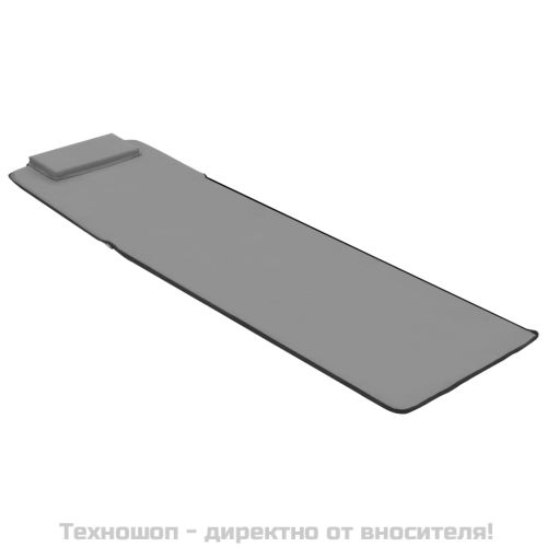 Сгъваеми плажни постелки, 2 бр, стомана и плат, сиви