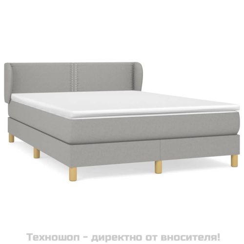 Боксспринг легло с матрак, светлосиво, 140x200 см, плат