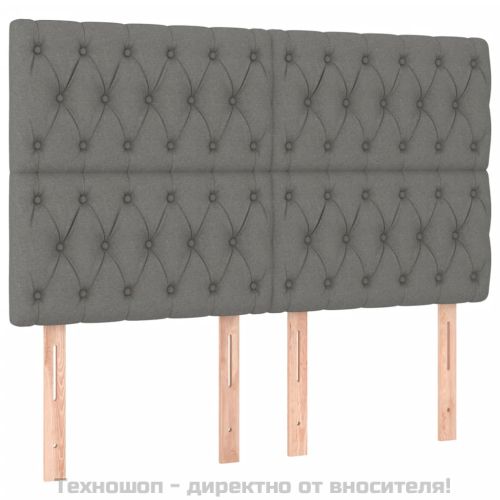 Боксспринг легло с матрак, тъмносиво, 140x200 см, плат