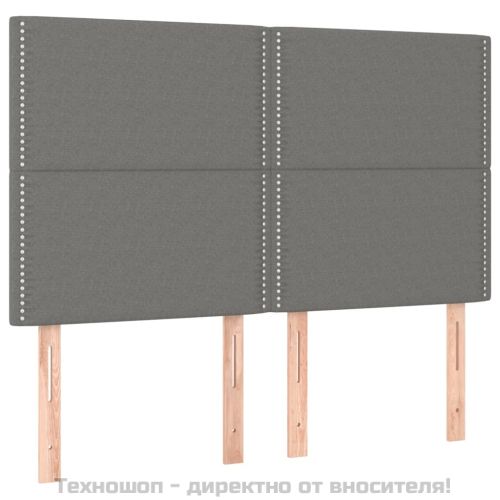 Боксспринг легло с матрак, тъмносиво, 140x200 см, плат