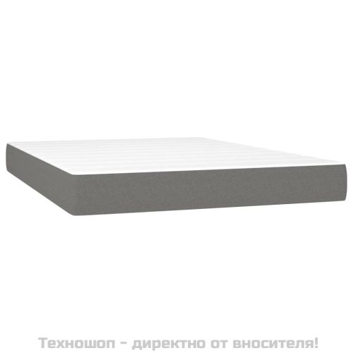 Боксспринг легло с матрак, тъмносиво, 140x200 см, плат