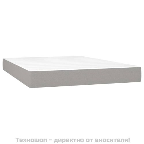 Боксспринг легло с матрак, светлосиво, 140x200 см, плат