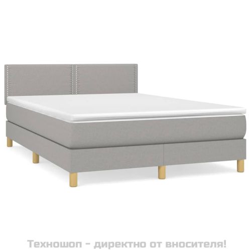 Боксспринг легло с матрак, светлосиво, 140x200 см, плат