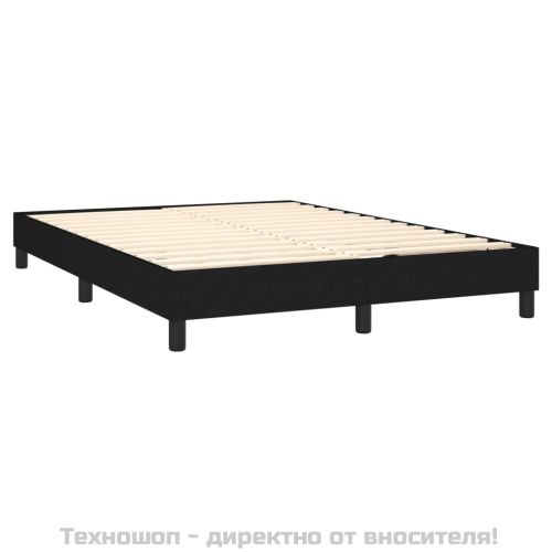 Боксспринг легло с матрак, черно, 140x200 см, плат