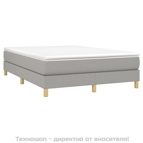 Боксспринг легло с матрак, светлосиво, 140x200 см, плат