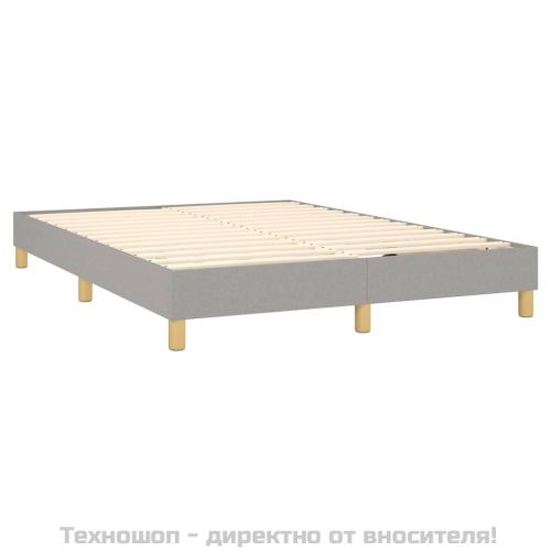 Боксспринг легло с матрак, светлосиво, 140x200 см, плат