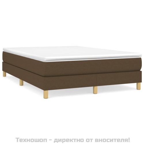 Боксспринг легло с матрак, тъмнокафяво, 140x200 см, плат