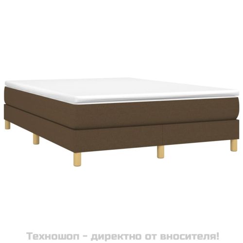 Боксспринг легло с матрак, тъмнокафяво, 140x200 см, плат