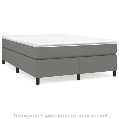 Боксспринг легло с матрак, тъмносиво, 140x200 см, плат