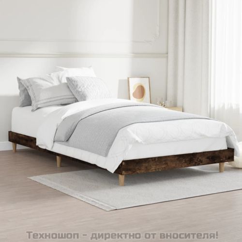 Рамка за легло без матрак опушен дъб 90x190 см инженерно дърво