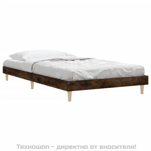 Рамка за легло без матрак опушен дъб 90x190 см инженерно дърво