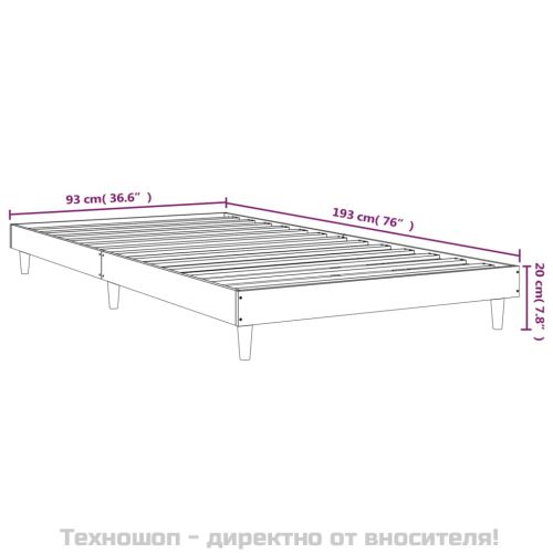 Рамка за легло без матрак опушен дъб 90x190 см инженерно дърво