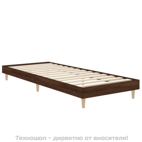 Рамка за легло без матрак кафяв дъб 75x190 см инженерно дърво