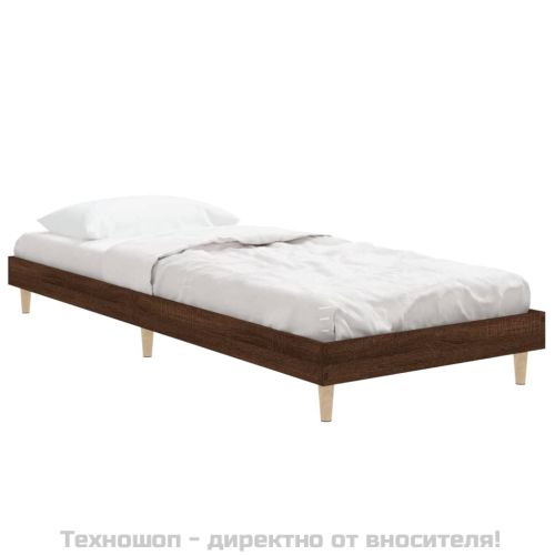 Рамка за легло без матрак кафяв дъб 75x190 см инженерно дърво