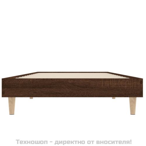 Рамка за легло без матрак кафяв дъб 75x190 см инженерно дърво