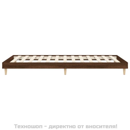 Рамка за легло без матрак кафяв дъб 75x190 см инженерно дърво