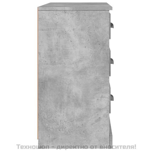 Сайдборд, бетонно сив, 104,5x35,5x67,5 см, инженерно дърво