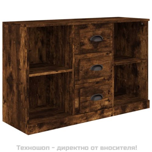 Сайдборд, опушен дъб, 104,5x35,5x67,5 см, инженерно дърво