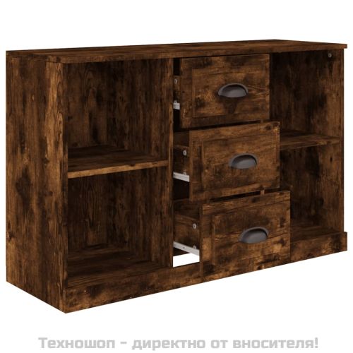 Сайдборд, опушен дъб, 104,5x35,5x67,5 см, инженерно дърво