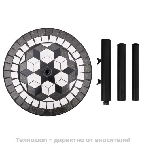 Основа за чадър, черно и бяло, кръгла, 12 кг