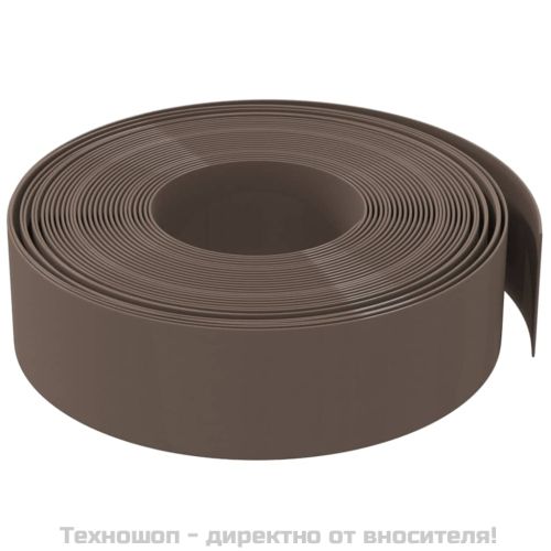 Градински кант, кафяв, 10 м, 15 см, полиетилен