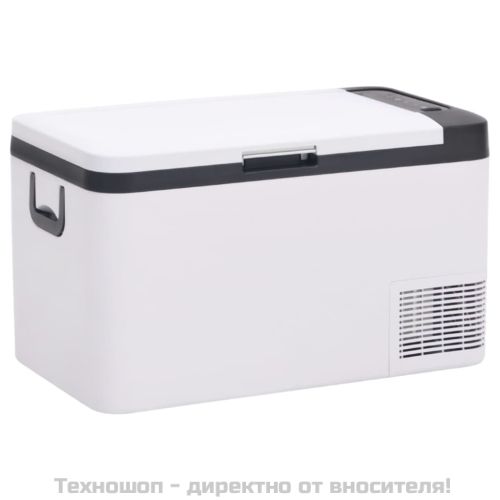 Хладилна кутия с дръжка черно и бяло 25 л PP и PE