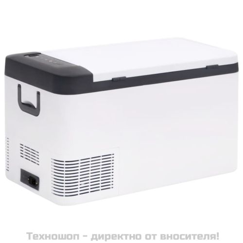 Хладилна кутия с дръжка черно и бяло 25 л PP и PE