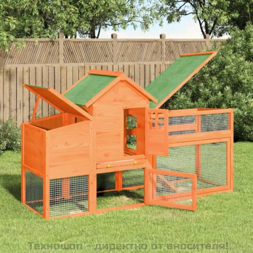 Кокошарник кафяв 186,5x58,5x113 см бор масив