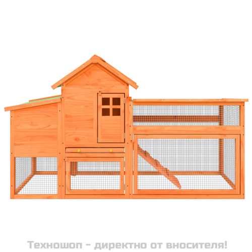 Кокошарник кафяв 186,5x58,5x113 см бор масив