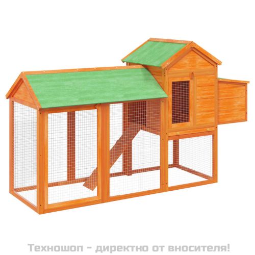 Кокошарник кафяв 193x65x117 см бор масив