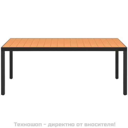 Градинска маса, кафява, 185x90x74 см, алуминий и WPC