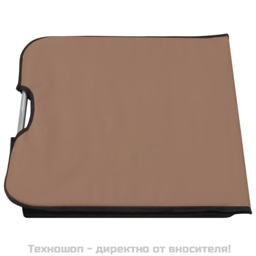 Сгъваеми плажни постелки, 2 бр, стомана и плат, кафяви
