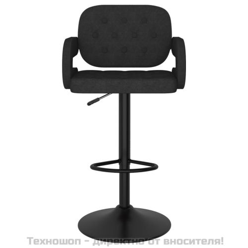 Бар табуретки, 2 бр, черни, текстил